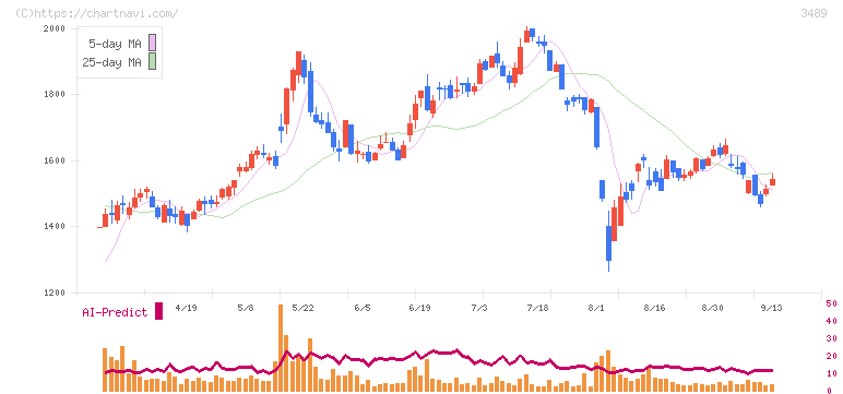 フェイスネットワーク(3489)の日足チャート