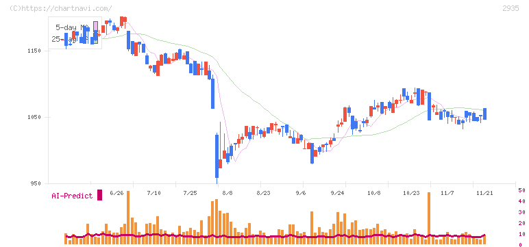 ピックルスホールディングス(2935)の日足チャート
