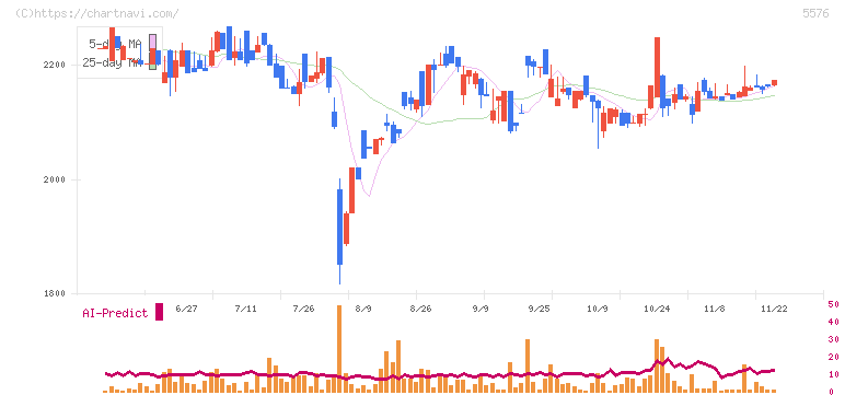 オービーシステム(5576)の日足チャート