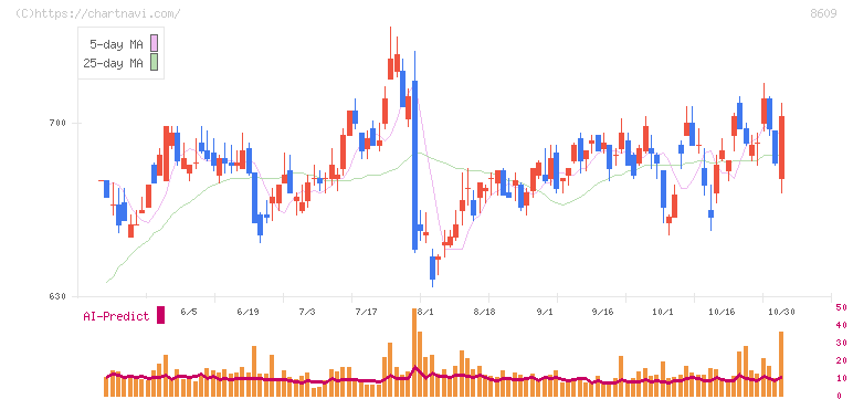 岡三証券グループ(8609)の日足チャート