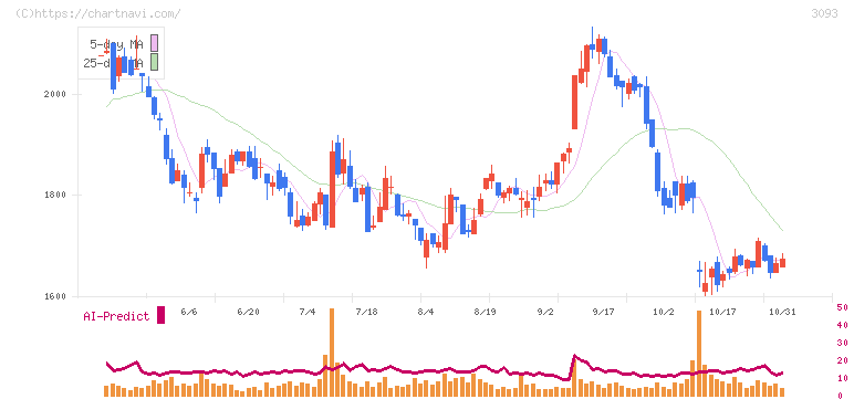 トレジャー・ファクトリー(3093)の日足チャート