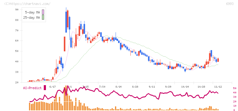 大黒屋ホールディングス(6993)の日足チャート