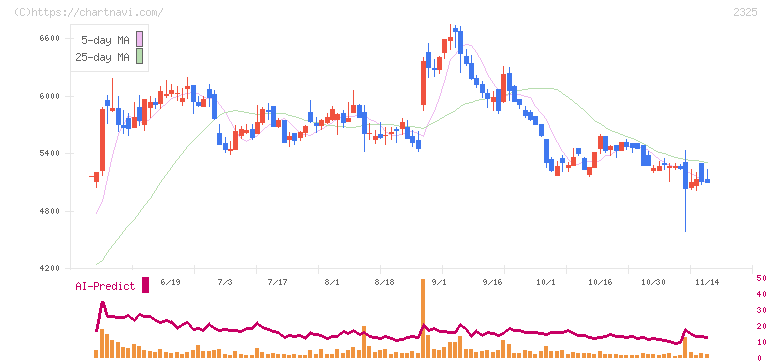 ＮＪＳ(2325)の日足チャート