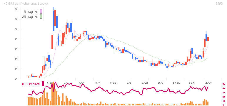 大黒屋ホールディングス(6993)の日足チャート