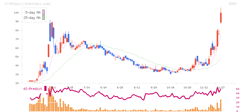 大黒屋ホールディングス(6993)の日足チャート