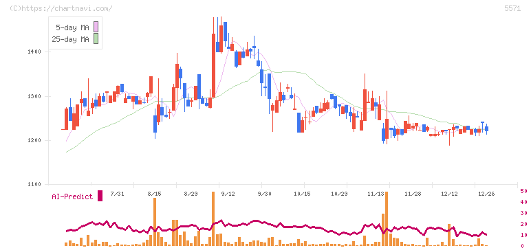 エキサイトホールディングス(5571)の日足チャート