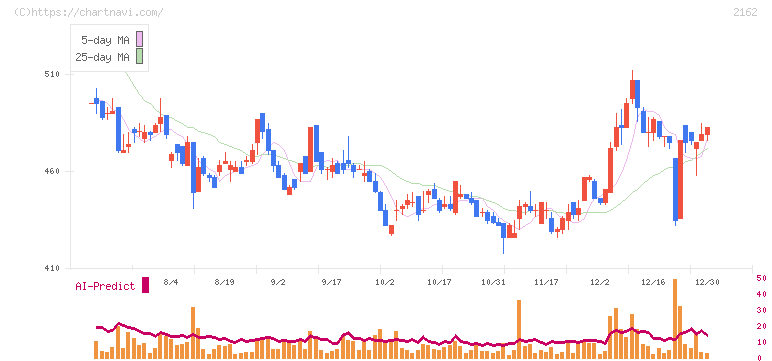 ｎｍｓホールディングス(2162)の日足チャート