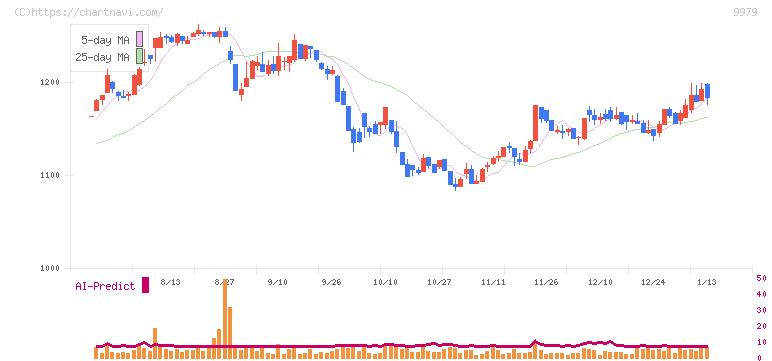 大庄(9979)の日足チャート