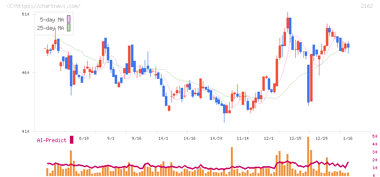 ｎｍｓホールディングス(2162)の日足チャート