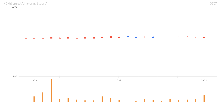 ラック(3857)の日足チャート