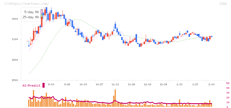 構造計画研究所ホールディングス(208A)の日足チャート