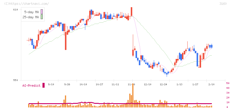 大光(3160)の日足チャート