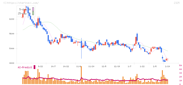 ＮＪＳ(2325)の日足チャート