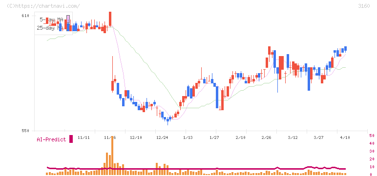 大光(3160)の日足チャート