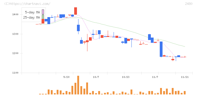 システム・ロケーション(2480)の日足チャート