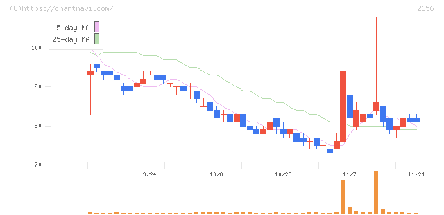ベクターホールディングス(2656)の日足チャート