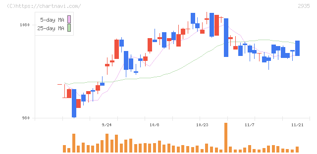 ピックルスホールディングス(2935)の日足チャート