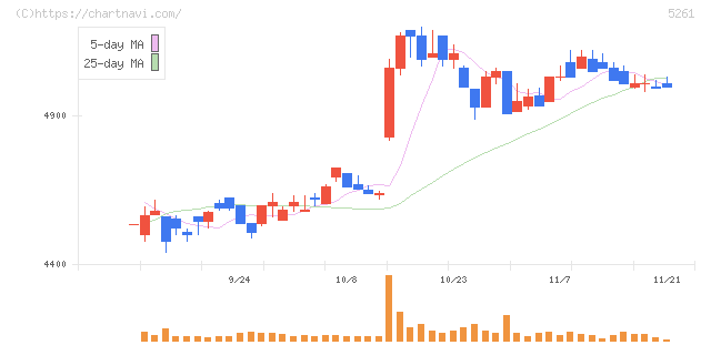 リソルホールディングス(5261)の日足チャート