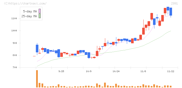 ランドネット(2991)の日足チャート