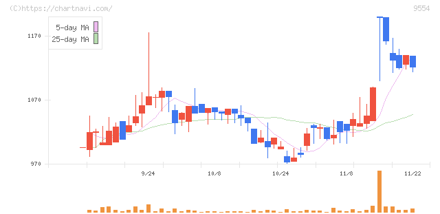 ＡＶｉＣ(9554)の日足チャート