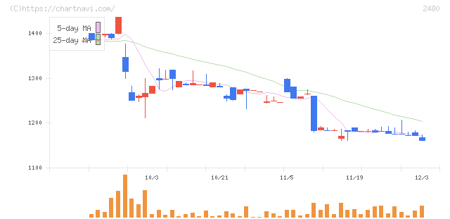 システム・ロケーション(2480)の日足チャート