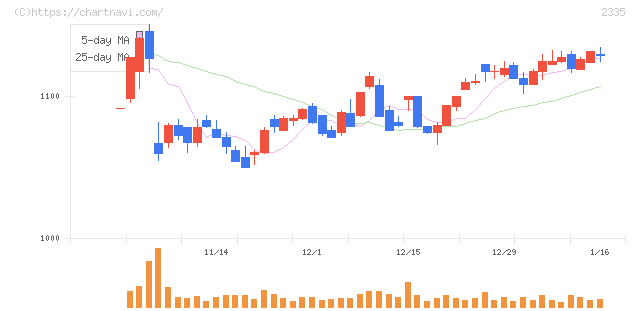 キューブシステム(2335)の日足チャート