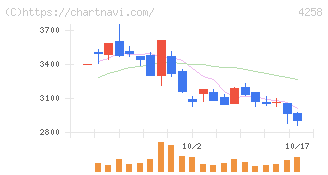 網屋(4258)の日足チャート