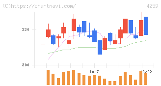エクサウィザーズ(4259)の日足チャート