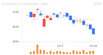 レイズネクスト(6379)の日足チャート
