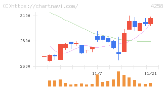 網屋(4258)の日足チャート