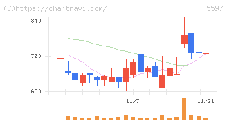 ブルーイノベーション(5597)の日足チャート