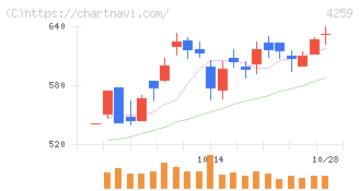 エクサウィザーズ(4259)の日足チャート