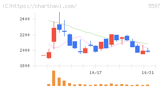 ブルーイノベーション(5597)の日足チャート