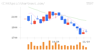ブルーイノベーション(5597)の日足チャート