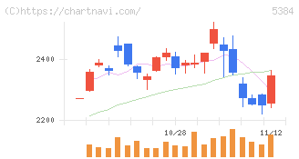 フジミインコーポレーテッド(5384)の日足チャート