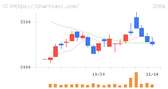 構造計画研究所ホールディングス(208A)の日足チャート