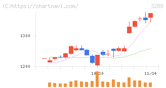 東急不動産ホールディングス(3289)の日足チャート