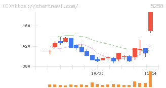 トランザクション・メディア・ネットワークス(5258)の日足チャート
