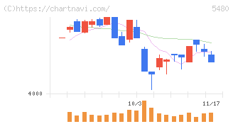 日本冶金工業(5480)の日足チャート