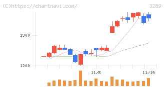 東急不動産ホールディングス(3289)の日足チャート