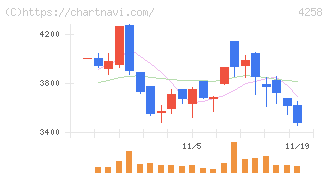 網屋(4258)の日足チャート