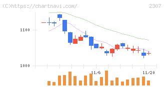 クロスキャット(2307)の日足チャート