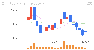 網屋(4258)の日足チャート