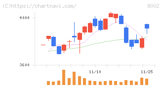 丸紅(8002)の日足チャート