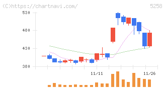 トランザクション・メディア・ネットワークス(5258)の日足チャート