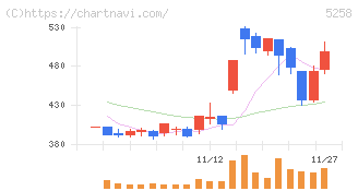 トランザクション・メディア・ネットワークス(5258)の日足チャート