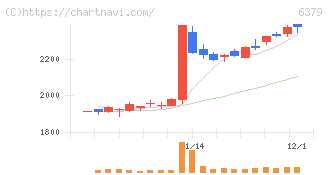 レイズネクスト(6379)の日足チャート