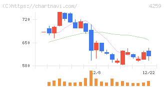 エクサウィザーズ(4259)の日足チャート