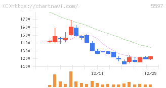ブルーイノベーション(5597)の日足チャート