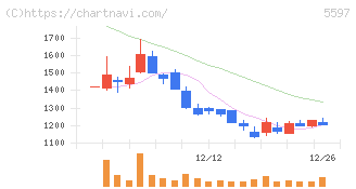ブルーイノベーション(5597)の日足チャート